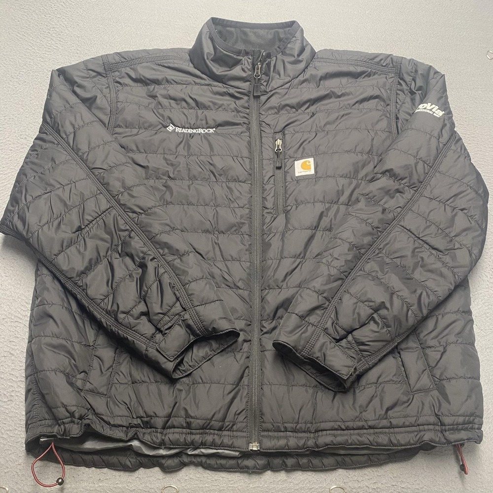 Carhartt Jacket Mens 2XL Black Rain Defender Puffer Full Zip OJ2208-M Insulated